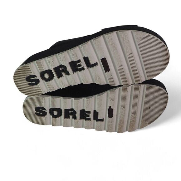 Sorel Cameron Flatform Mule Wedge Slip-on Sandals Black NL4632-010 Women's 11 - Picture 9 of 10